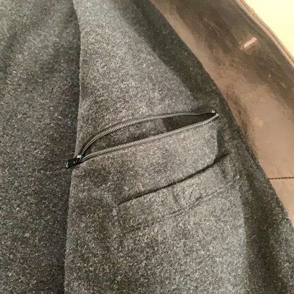 Vintage Lands End Men Leather Blazer Coat Jacket Brown Lined Wool Extra Large XL - Picture 5 of 16